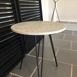 Vintage marble tray side table