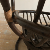 Lot of two rotating rattan chairs