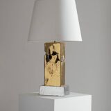 BRUTALIST BRONZE LAMP, DAVID MARSHALL, 1980s