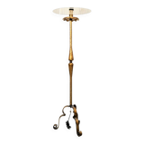 French work from the 1930s Wrought iron floor lamp decorated with gold leaf H. 160 cm