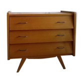 Commode vintage plaquée chêne