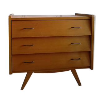 Commode vintage plaquée chêne
