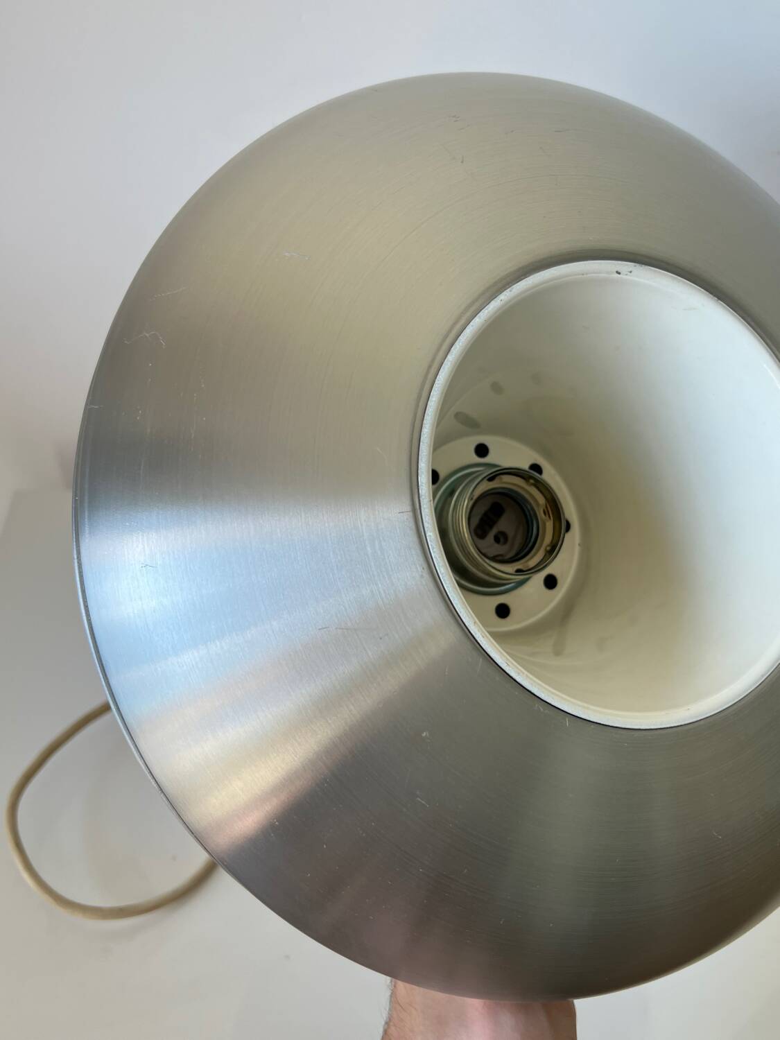 Suspension vintage UFO aluminium space age - années 70