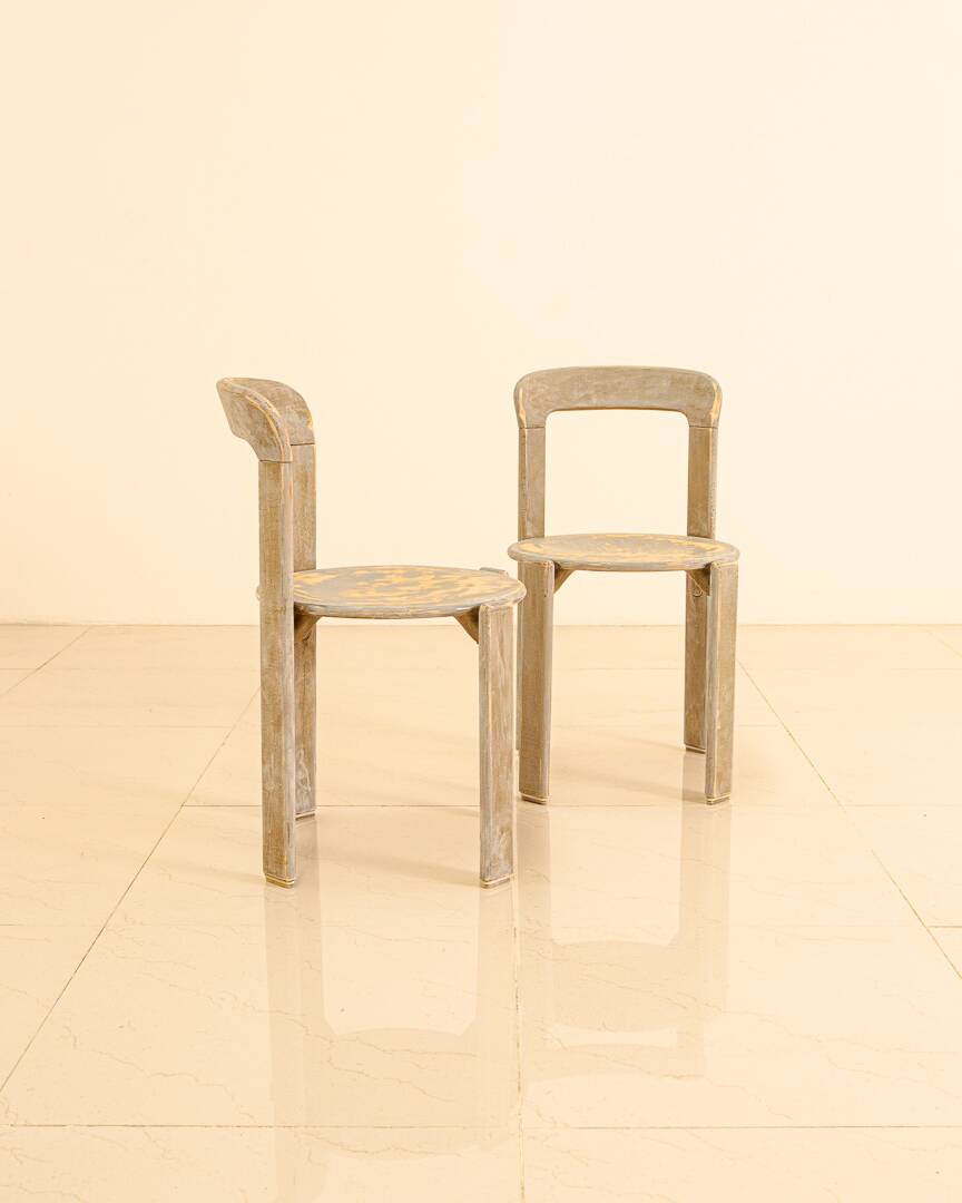 Set of 6 khaki chairs by Bruno Rey for Dietiker 70's