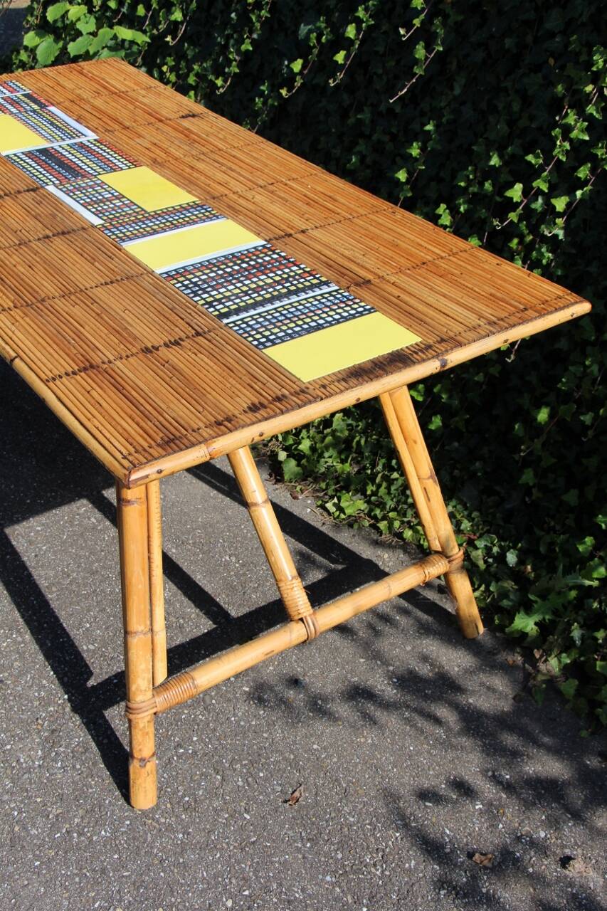 dining room table with tiles from Roger Capron