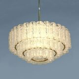 Glass and Brass Chandelier from Doria Leuchten, 1960s