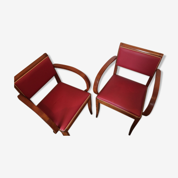 Pair of red armchairs