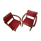 Pair of red armchairs