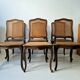 Ensemble de 6 chaises de salle à manger antiques en style Louis XV avec dossier en osier provençal.