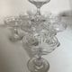 Set of 10 glasses of champagne 1870 in crystal ringing with flat ribs
