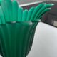 Vintage glass flower candle holder – green and transparent – large lantern