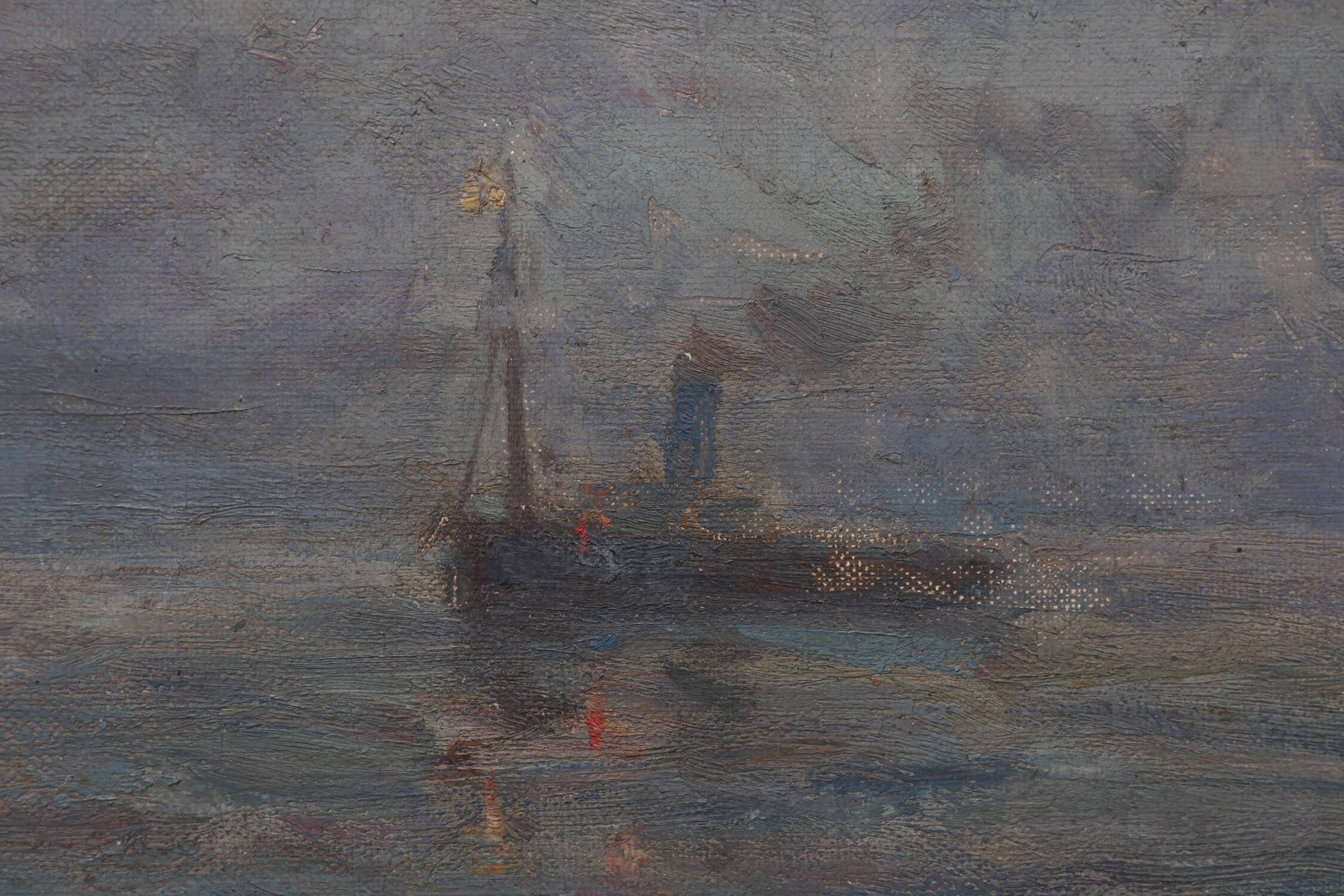 Marine seascape with sailing ships - Herman Van den Berghe, ca. 1900-1920