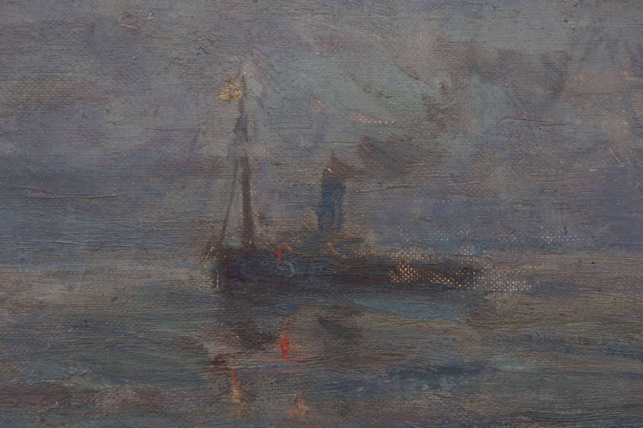 Marine seascape with sailing ships - Herman Van den Berghe, ca. 1900-1920