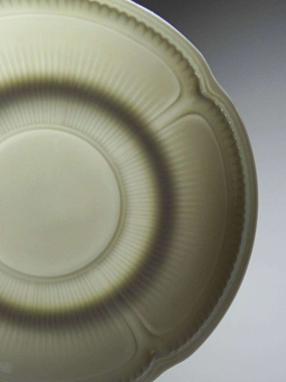 5 cups with two handles, Limoges porcelain Bernardaud "Palm"