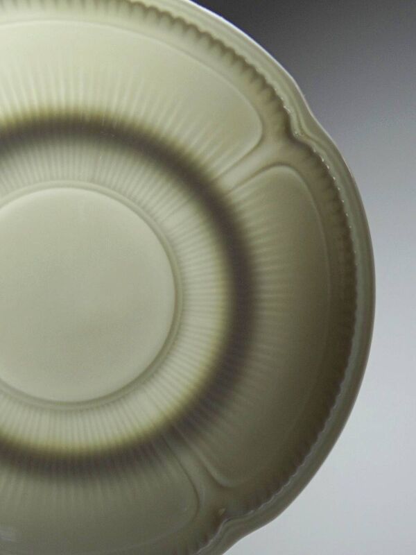 5 tasses/bos à deux anses, porcelaine de Limoges Bernardaud ''Palm