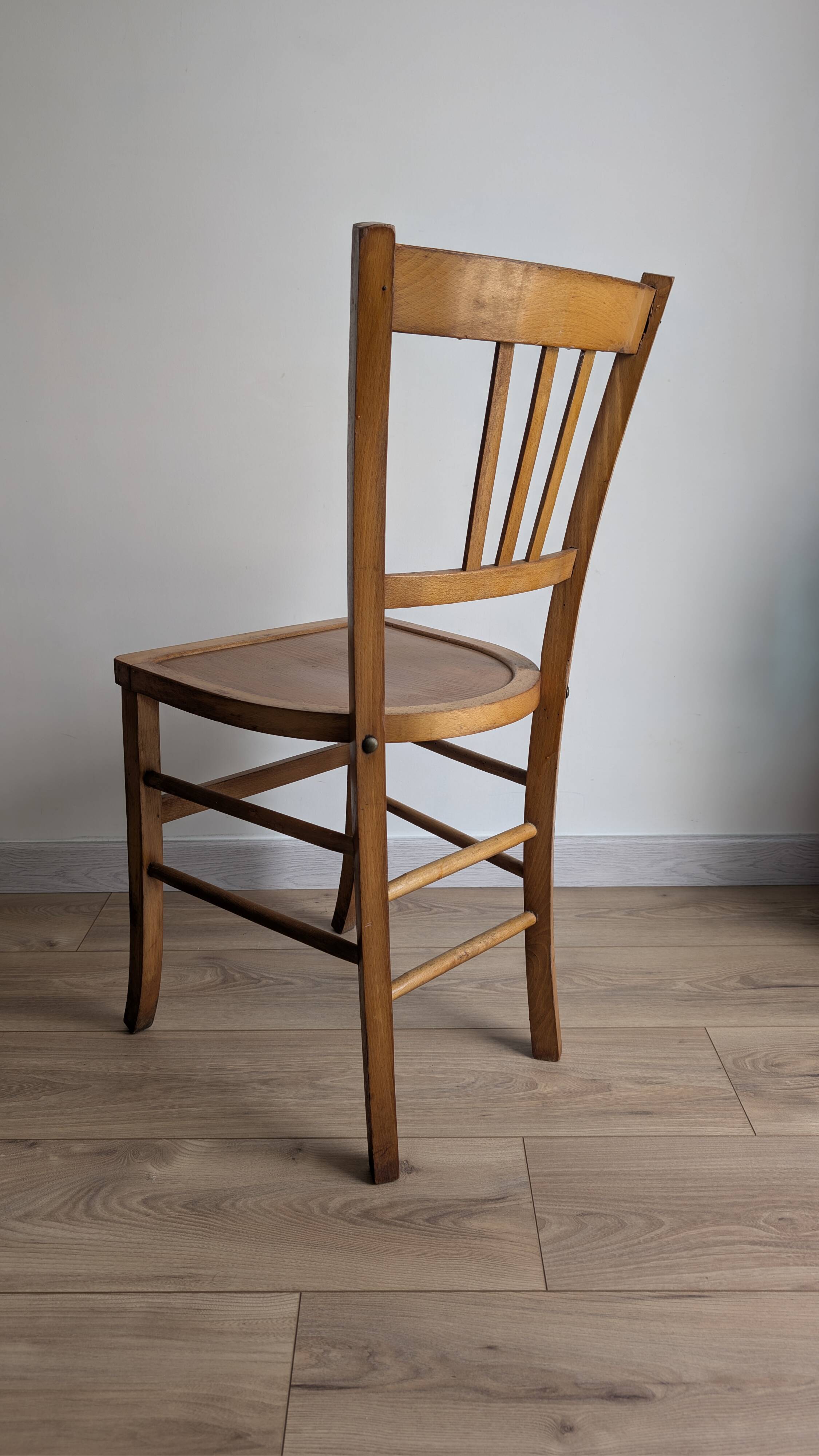 Vintage 1950s Bistro Chair in Beech