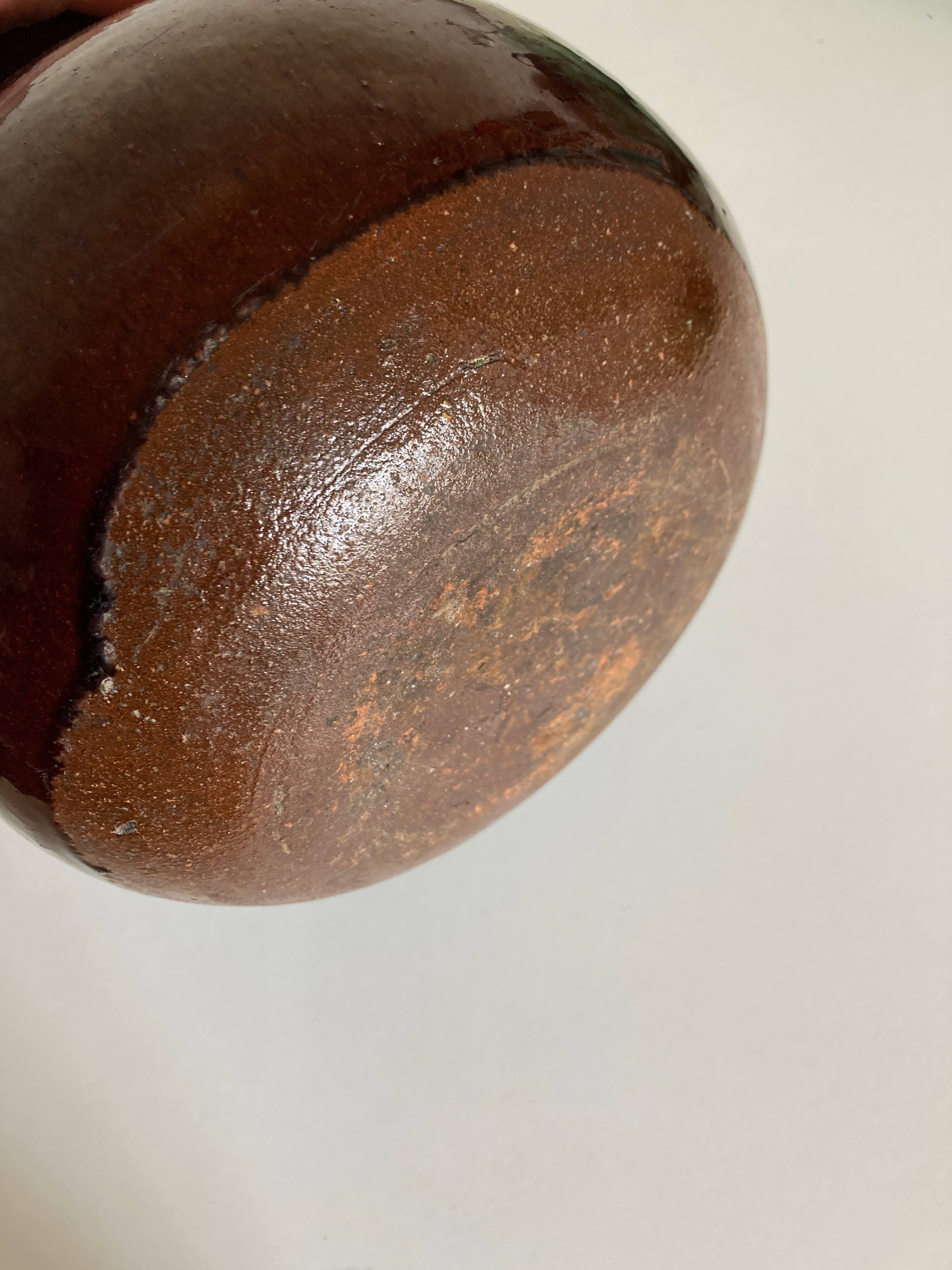Black ass field vase in glazed clay 1950