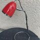 Desk, table lamp in red metal and silver vintage 1970