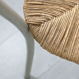 Chaise italienne vintage en paille et métal