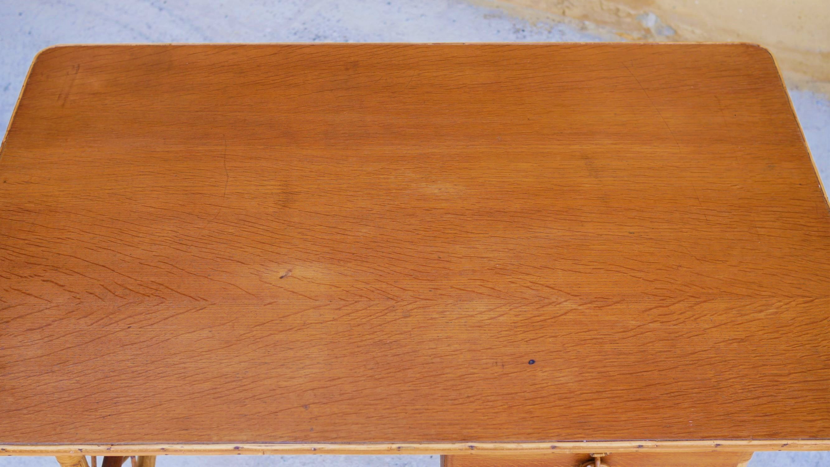 Rattan desk by Louis Sognot, 1950