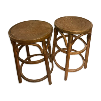 Lot de deux tabourets thonet