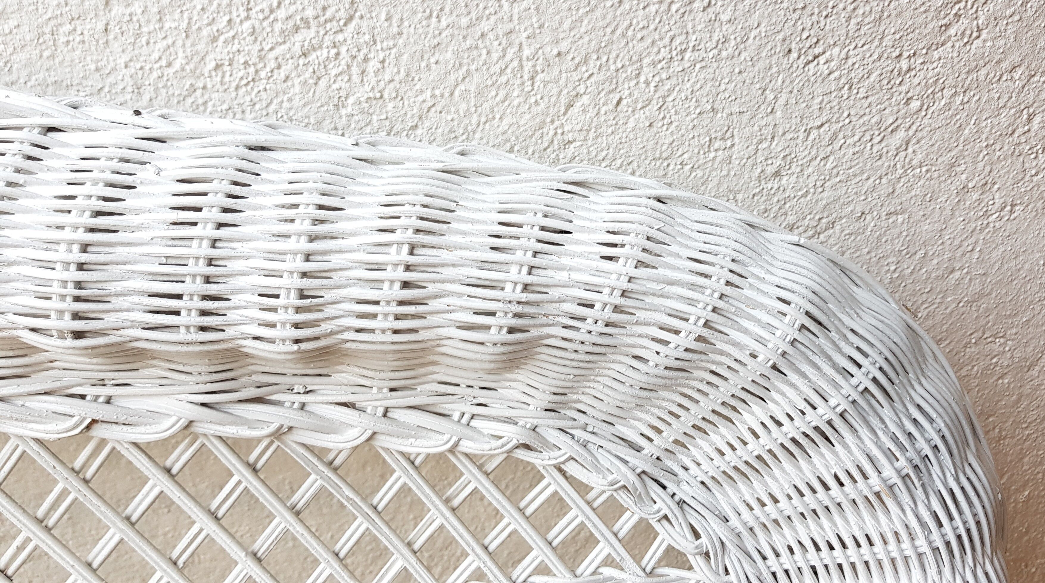 White wicker bedhead  70