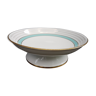 Vintage cake dish with gold and turquoise lines