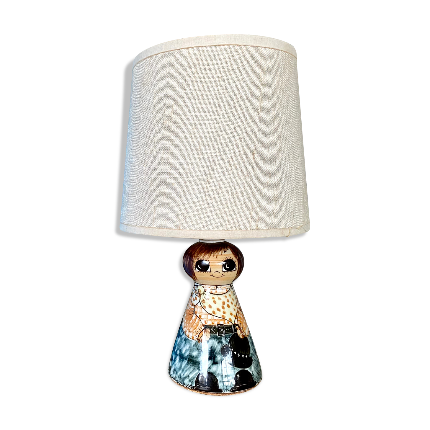 Lampe cow girl jersey pottery