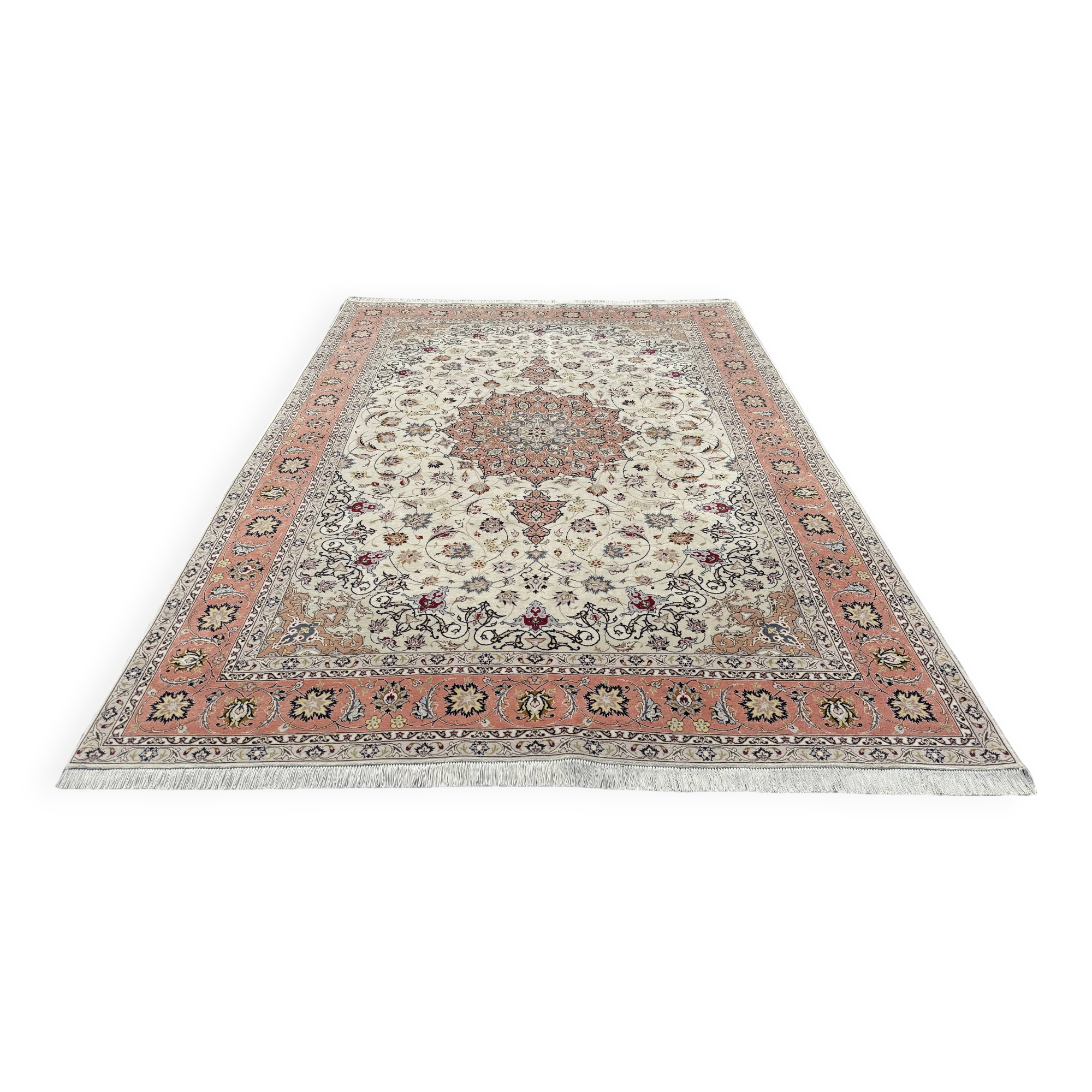 Persian Tabriz Wool Rug with Silk Inlay 300x200 cm