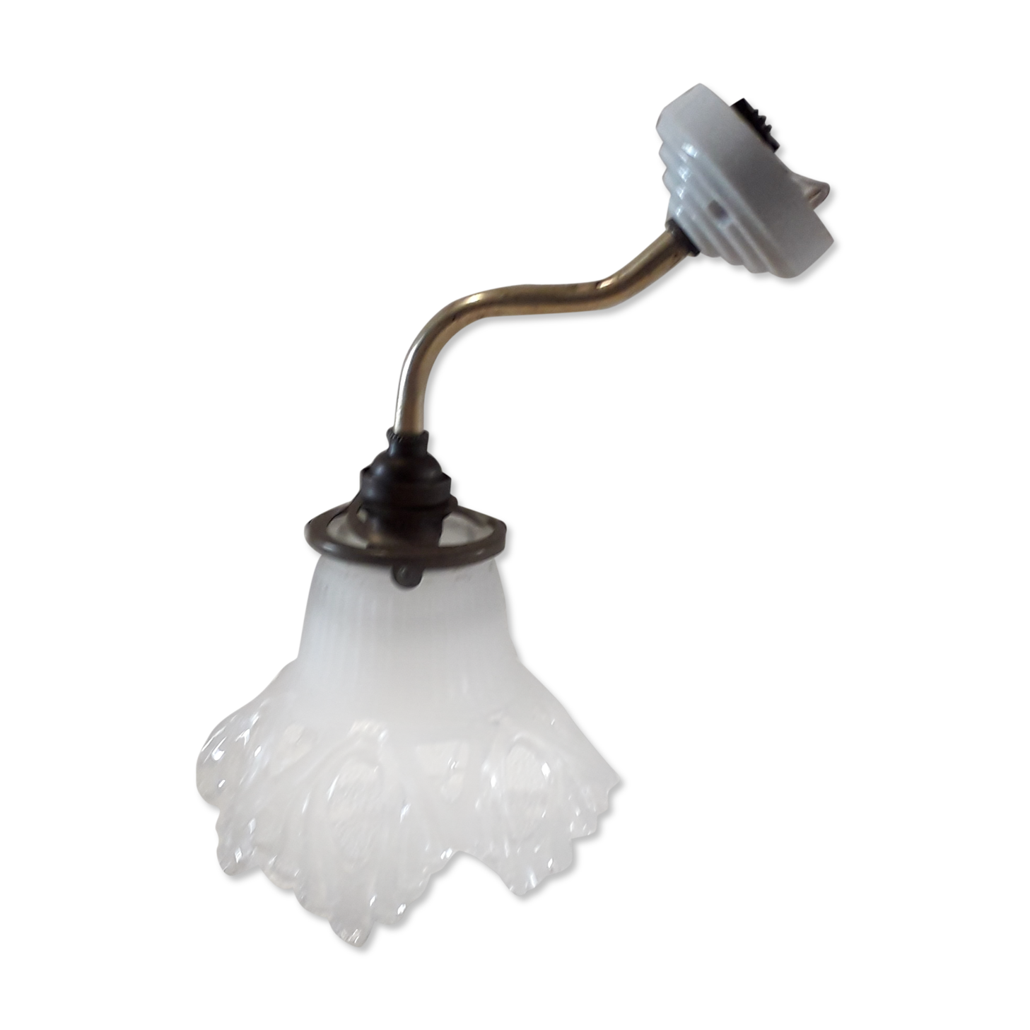 Applique tulipe dentelle en verre