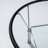 Post-Modern round glass and steel coffeetable attributed to Niels Bendtsen