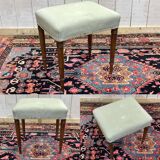 1950s English vanity stool in walnut.