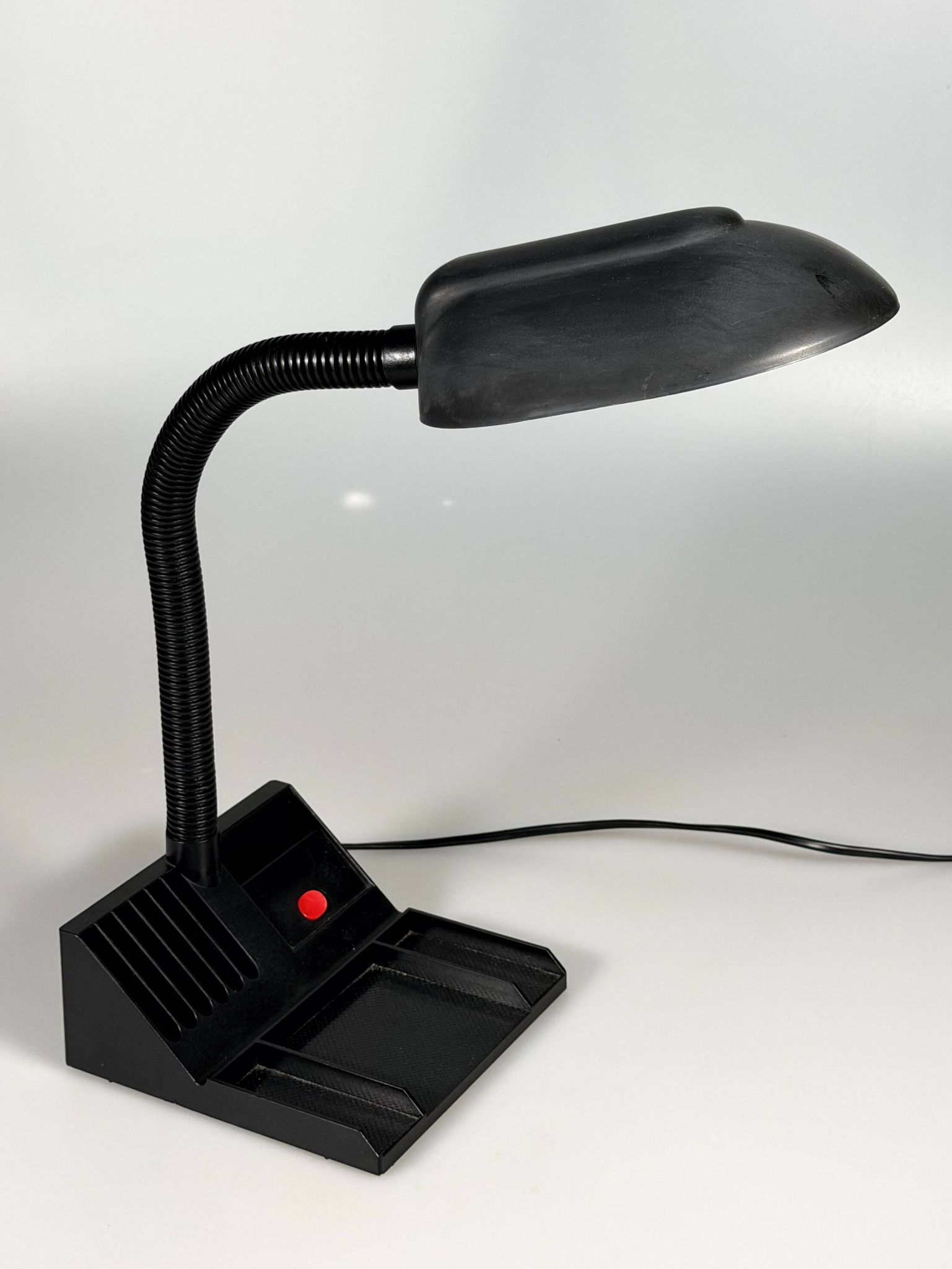1960s 1970s Gooseneck Table Lamp Adjustable Space Age in Metal & Plastic