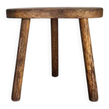 Vintage French Wooden Tripod Stool