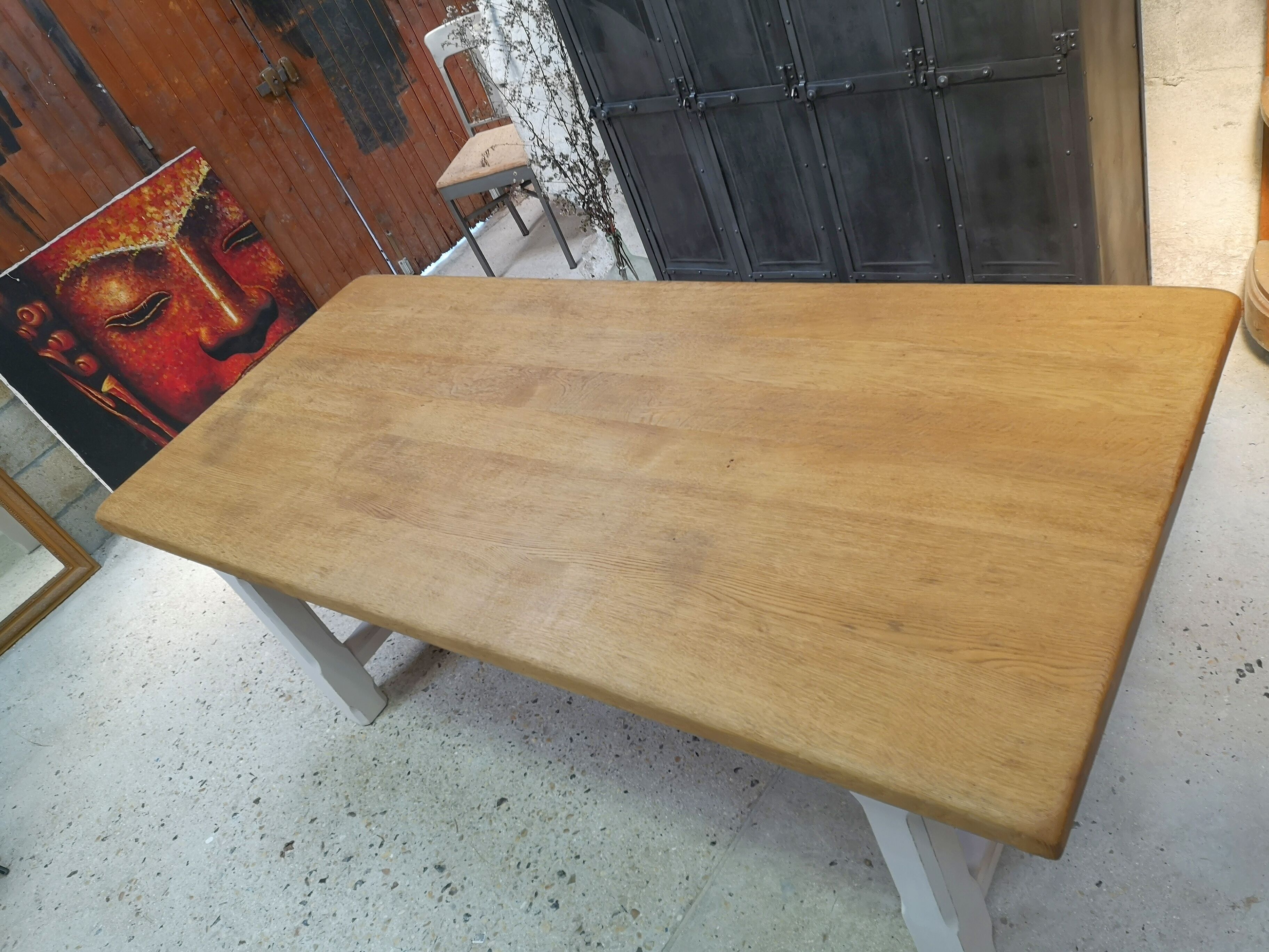 Dining table farmhouse oak old patina shabby chic gustavian