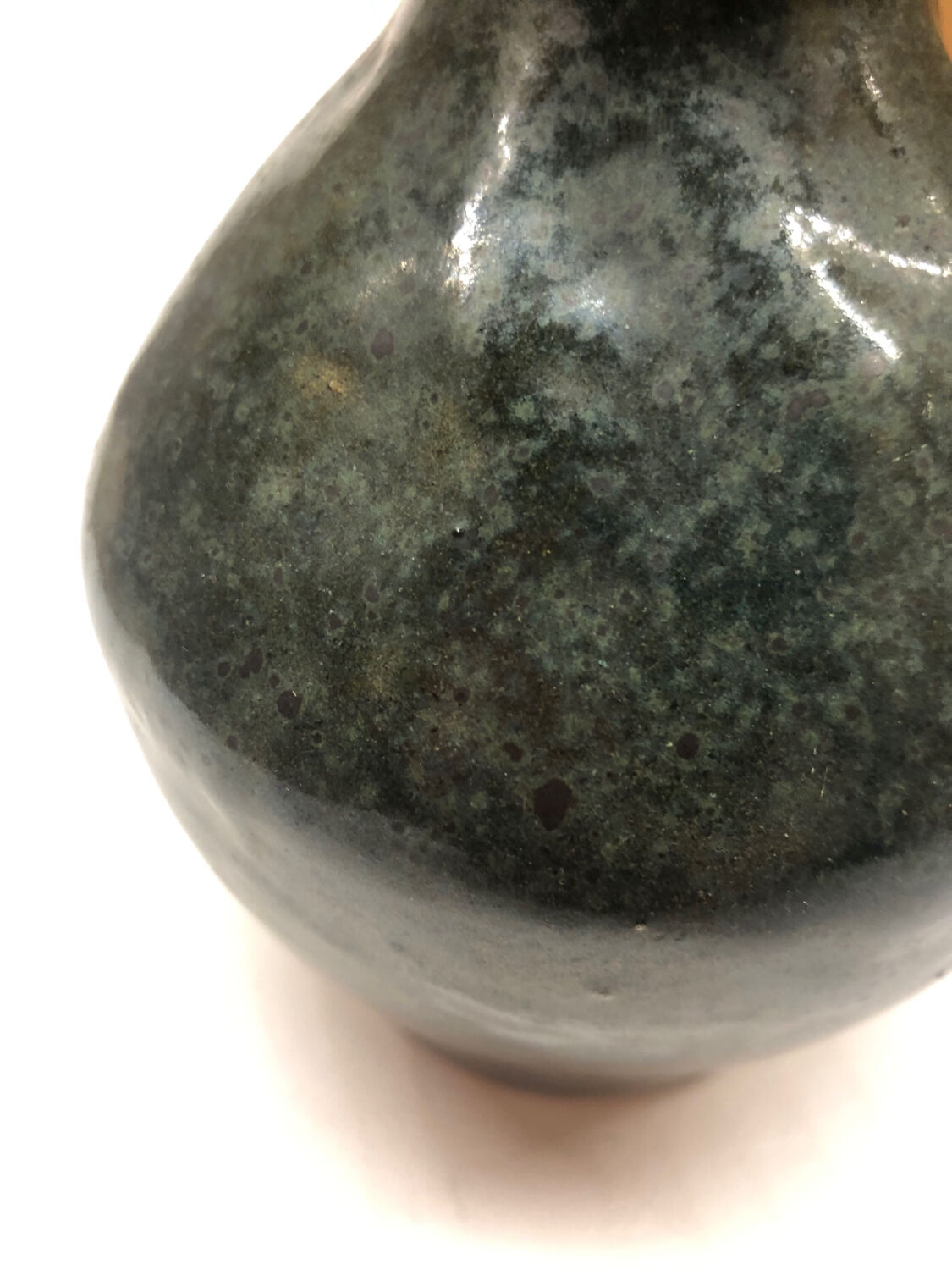 Blue ceramic vase signed AP