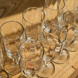 10 flûtes à champagne vintage en verre à facettes