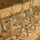10 vintage champagne flutes in faceted glass