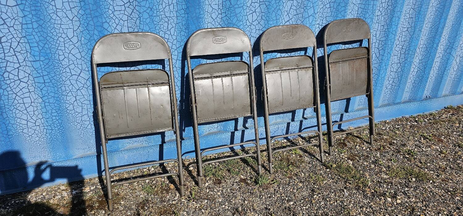 Industrial metal folding chair