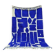 Handmade pure wool carpet in Majorelle blue, 150/250 cm.