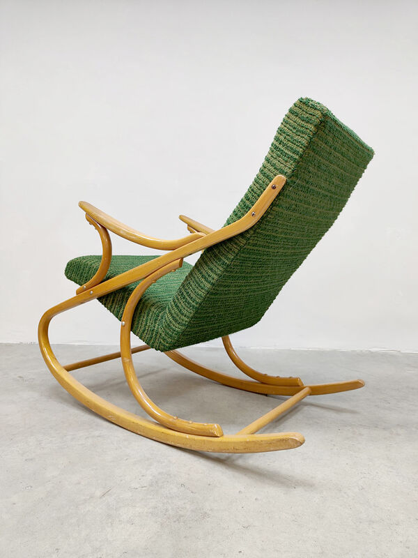Rocking-chair vintage en bois courbé