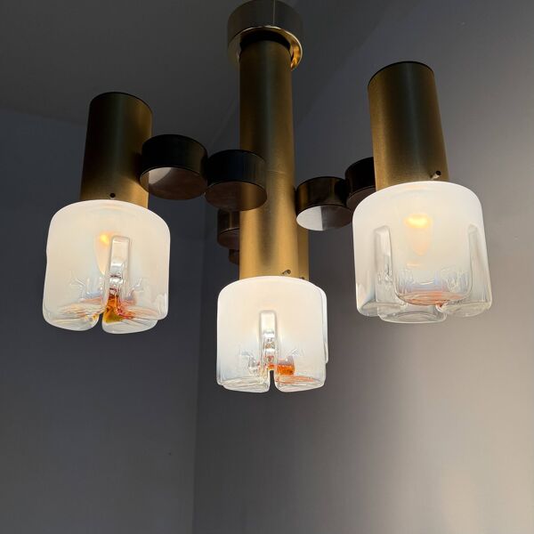 Chandelier italien de design du milieu du siècle par Gaetano Sciolari, années 1970.