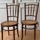 Suite of 4 viennese bistro chairs in bentwood 1900