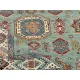 Contemporary Handmade Wool Area Rug, Turquoise Geometric Pattern Carpet for Living Room