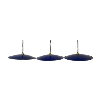 Lot 3 suspensions flat emaillees 28 cm