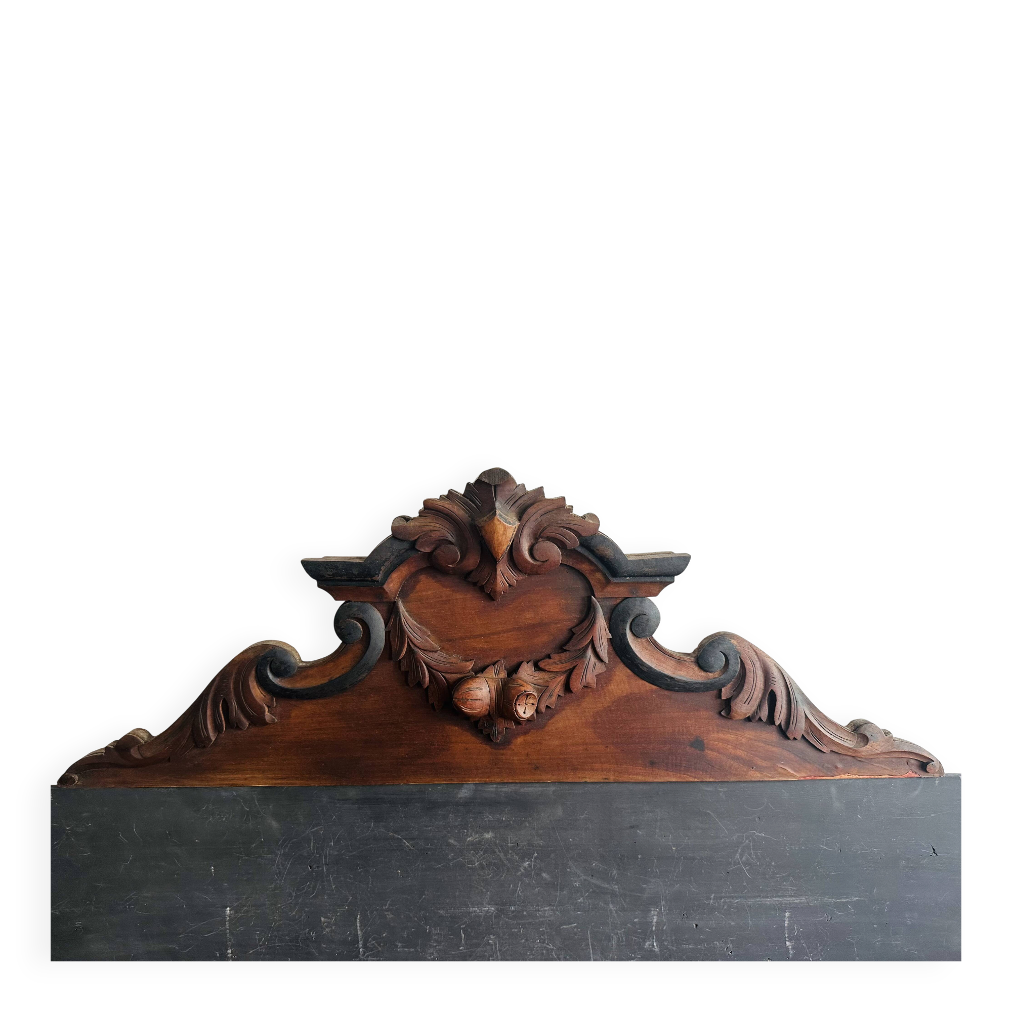 Large ancient carved wooden pediment, early 20th century