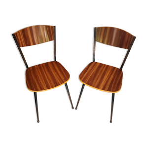 2 chaises en formica imitation