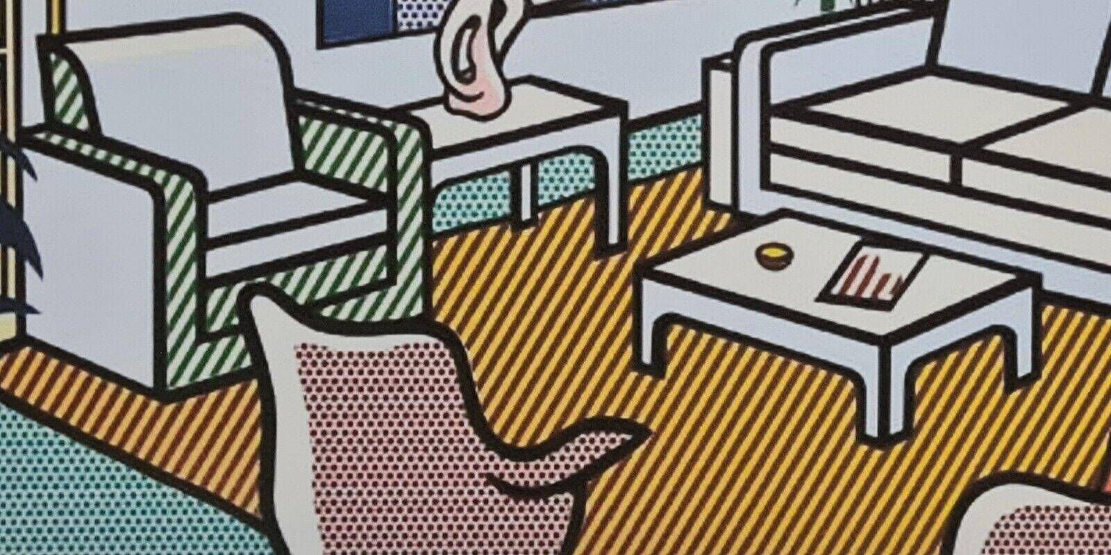 1980s Original Roy Lichtenstein "Interior With Skyline" Limited Edition Lithograph