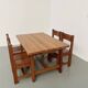 Dining table and 4 chairs, mountain furniture from the 1960s.
