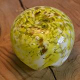 Vase verre jaune et blanc